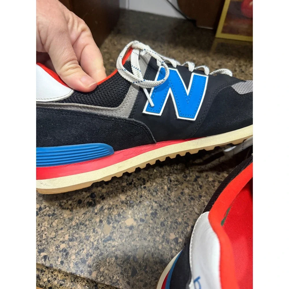New Balance 574 Mens Size 15‎ Black Blue Red Grey Sneakers ML574SOV